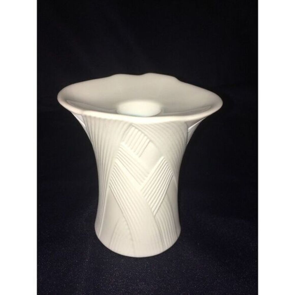 Kaiser Candle Holder White Porcelain 4"
